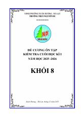 Đề cương cuối học kì 1 Toán 8 năm 2025 – 2026 trường THCS Nguyễn Du – Lâm Đồng